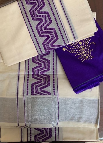 Kerala Set Mundu with matching blouse 