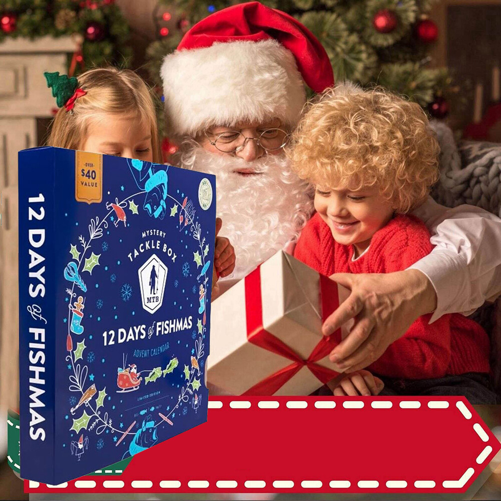 Christmas Fishing Tackle Countdown Creative Calendar Box for Adult Kid