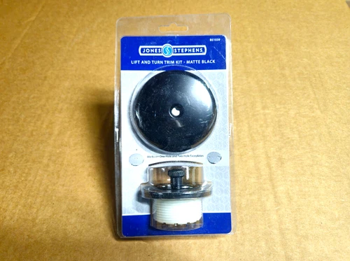 Jones Stephens B51039 One-Hole Lift and Turn BathTub Drain Trim Kit Matte Black - Picture 1 of 8