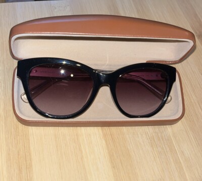Longchamp Cat Eye Sunglasses LO618S 001 Gradient Lens Brown/clear Frame