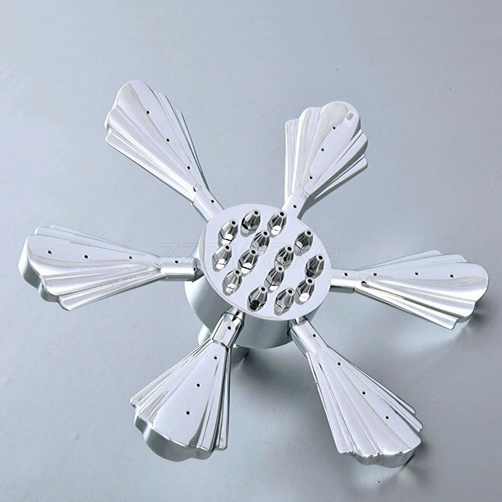 New Modern Leaf style Polished Chrome Bathroom Rainfall Shower Head Zsh235