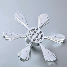 Soffione doccia a pioggia bagno cromato lucido stile foglia moderno nuovo Zsh235