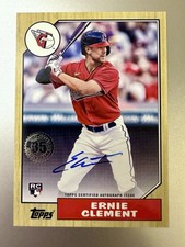 2022 Topps Series 2 Ernie Clement 1987 RC On Card Auto 87BA-ECL
