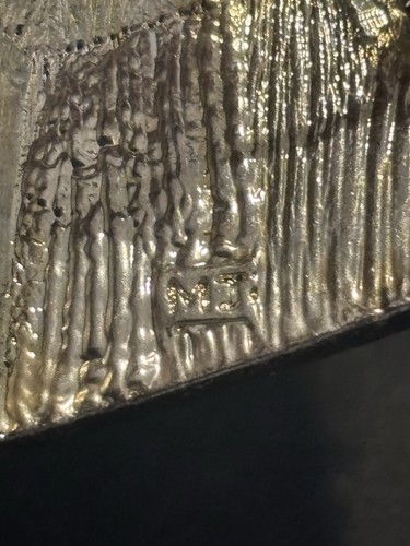 Vintage MJ Halskette Anhänger/Brosche signiert MJ Weihnachtsgeschenk Emaille 2" schwer - Bild 2 von 6