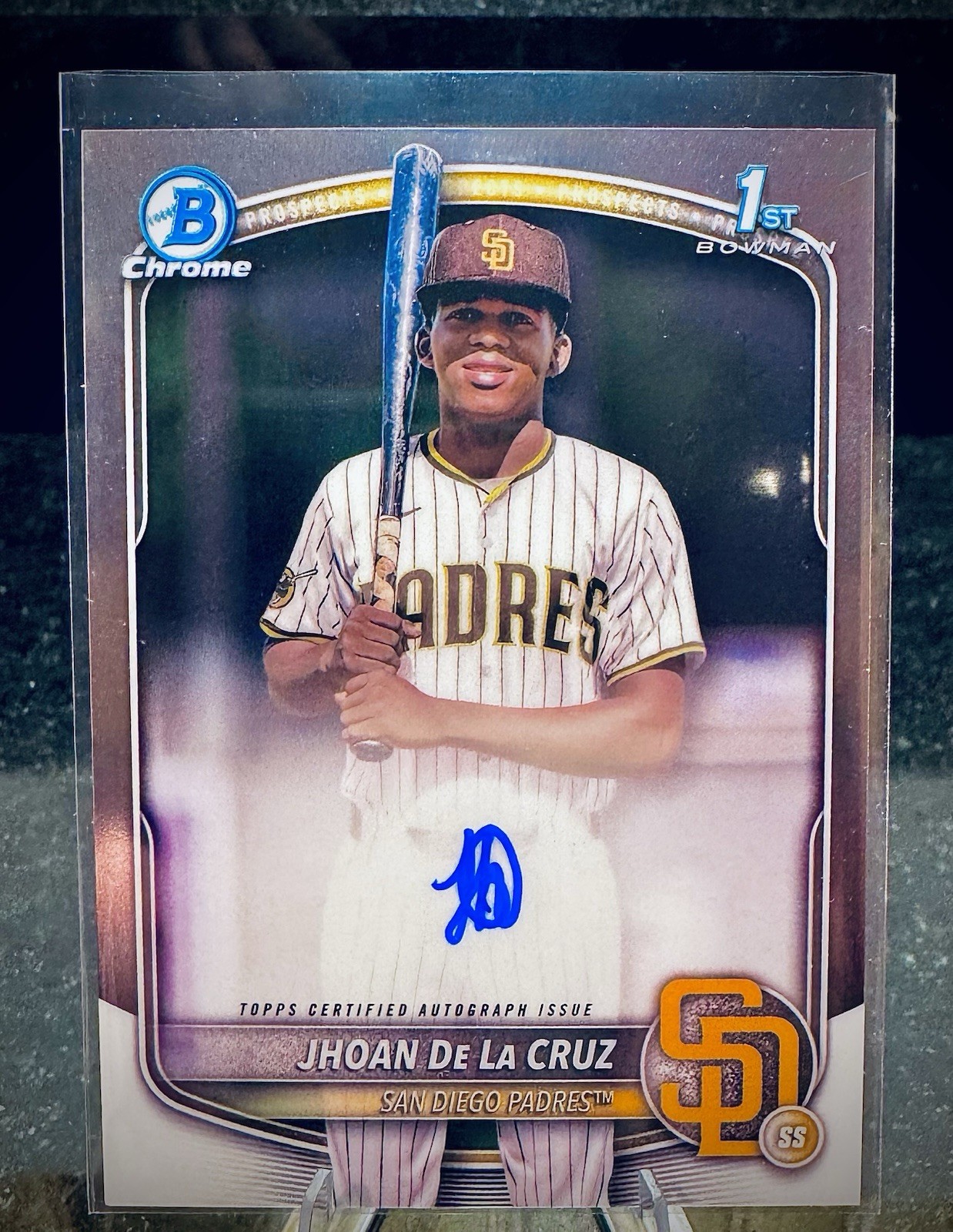 Jhoan De La Cruz 2025 Bowman Chrome #CPA-JDL Prospect Auto (1st