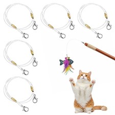 Tucnoeu Replacement Strings for Cat Wand Toy - 5pcs string, black 