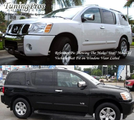 Комплект из 4 противодымных козырьков для окон Nissan Armada 2004-2016 годов выпуска - Изображение 4 из 4