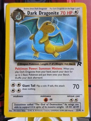 Dark Dragonite 22/82 Rare Team Rocket Pokemon Unlimited Lightly Played