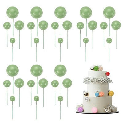 32Pcs Foam Balloons, Cupcake Insert Cake Toppers Cakes Decoration, Matcha Green