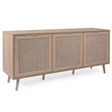 Sideboard BALI - Sonoma Eiche - Rafia geflecht - 150 cm breit Sideboard Kommode