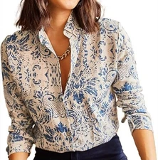 BIC DART Tops Shirts Women's L,100% Viscose, 20.5 Inch Of Armp To Armp