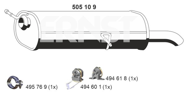 EndschalldäMpfer NachschalldäMpfer Ernst 505109 FüR 307 Peugeot SW 3H Break 3E-image
