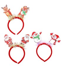 Elastic Christmas Headband Santa/Snowman/Deer Plastic Hair Accessory for Parties