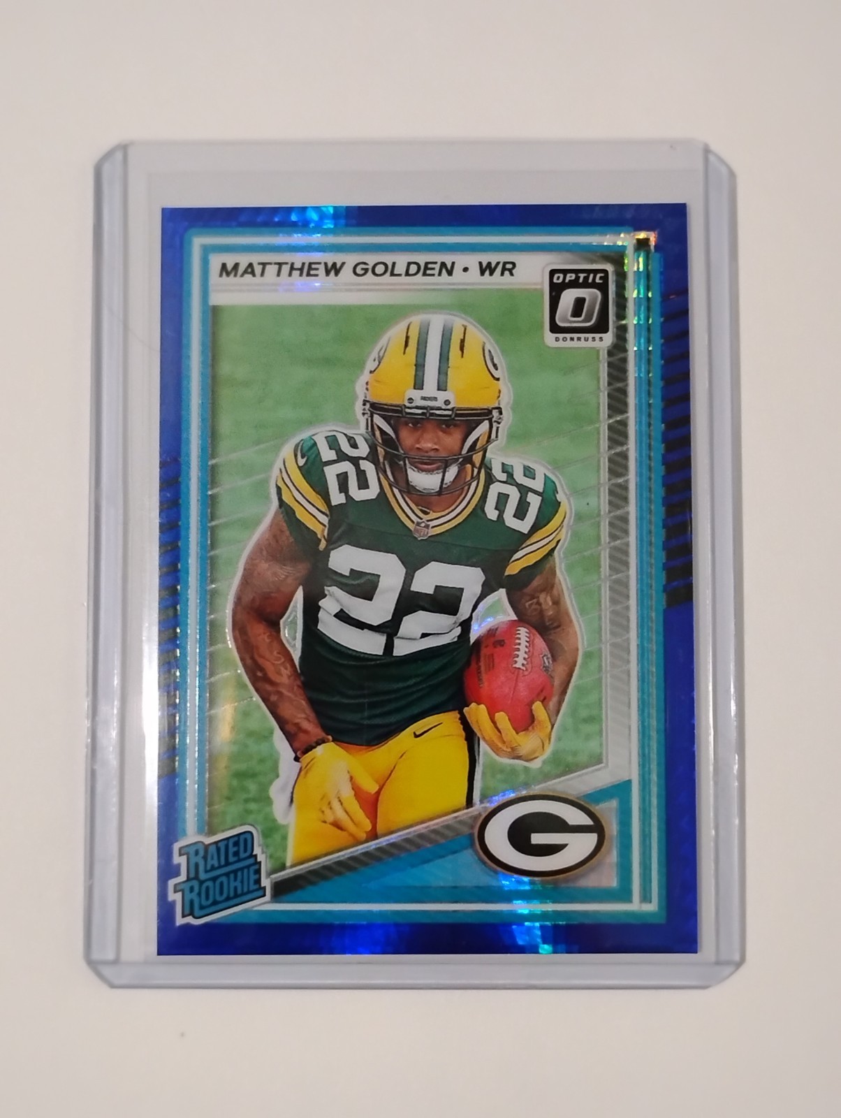 2025 Panini Donruss Optic - Rated Rookie Matthew Golden #205 Blue Hyper Prizm