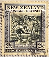 New Zealand 1940, Treaty of Waitangi, Used, LH, Sc-#233, Quick & Free SHIPPING!