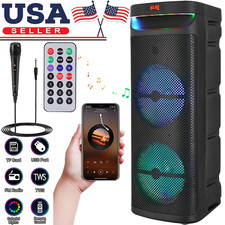 Portable Dual 10 Wireless Bluetooth Party Spe...