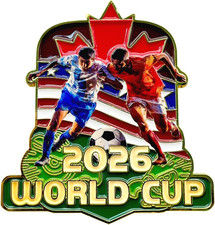 2026 Soccer World Cup Zinc Alloy Badge Pin - 2.17X1.97 Inch Shiny Enamel Collect