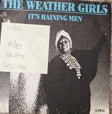 The Weather Girls It's Raining Men Vinyl Record 7" VG/VG CBS A2924