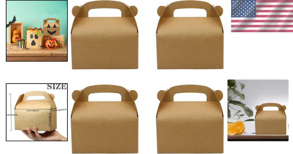 Hágalo usted mismo Cajas de golosinas marrones para fiestas - 24 unidades para cumpleaños y duchas Foto 2 de 4