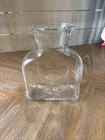 Vintage Blenko Clear Art Glass Double Spout Pitcher Water Carafe, Bottle
