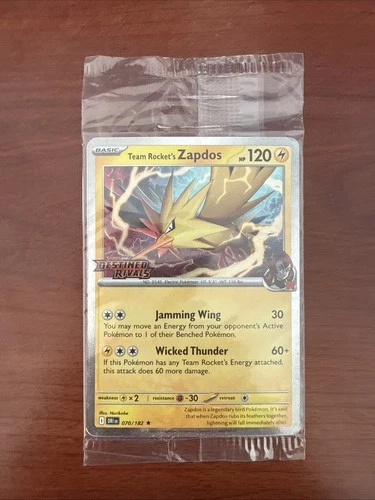 Pokémon Team Rocket's Zapdos (Destined Rivals Stamp) 070/182 Sealed