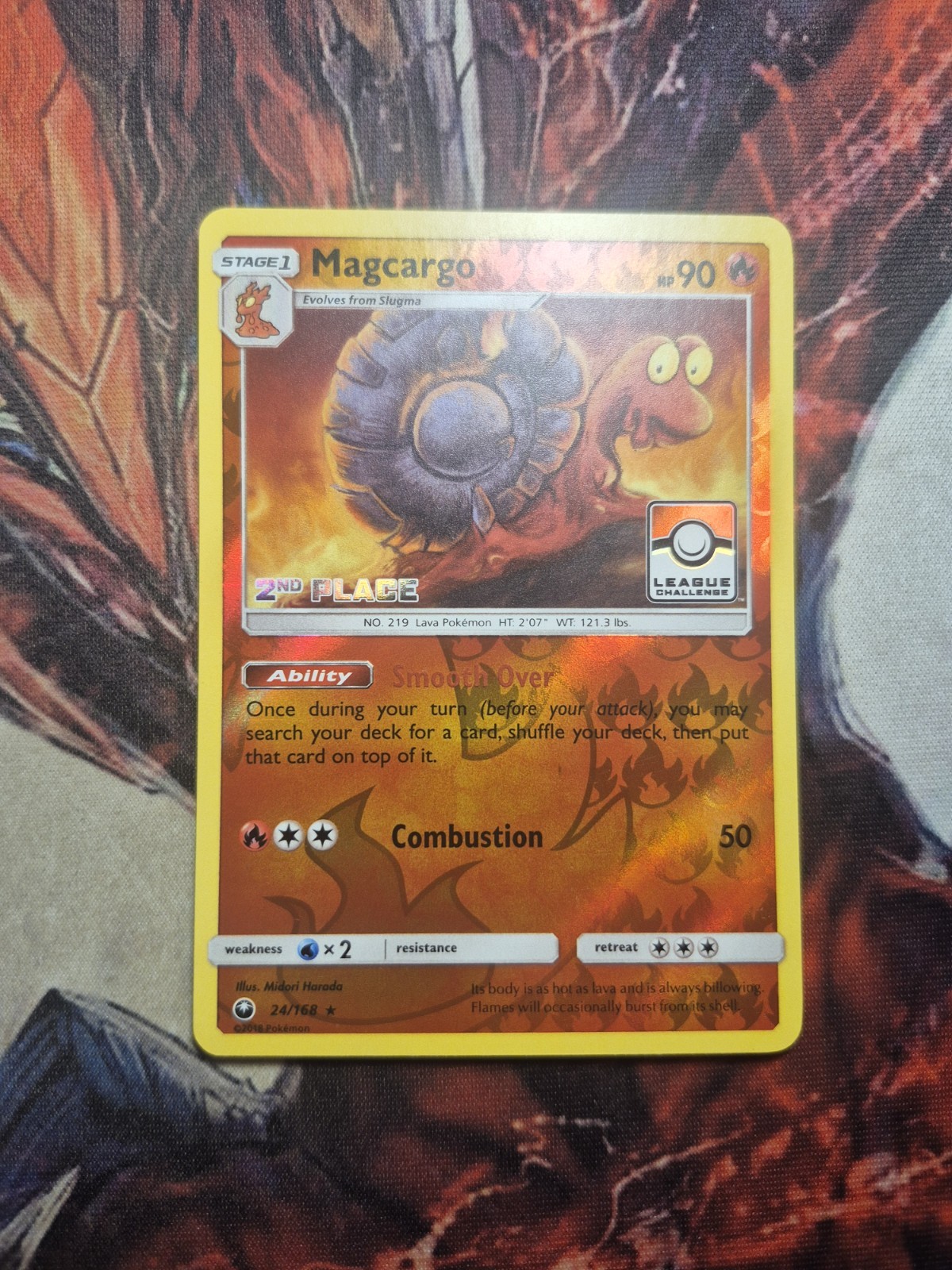 Magcargo 24/168 2nd Place Pokemon League Promo Reverse Holo Pokemon Card LP