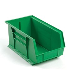 Plastic Stackable Bin 8-1/4 x 14-3/4 x 7 Green Lot of 12
