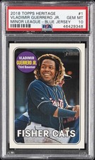 2018 TOPPS HERITAGE MINORS BLUE JSY #1 VLADIMIR GUERRERO JR. PSA 10