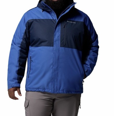 columbia omni-tech insulated hooded waterproof jacket mens 3xt blue black