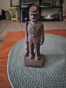 Antique Civil War Soldier Cast Iron Figure 7 1/4 Inches Tall Great Condition