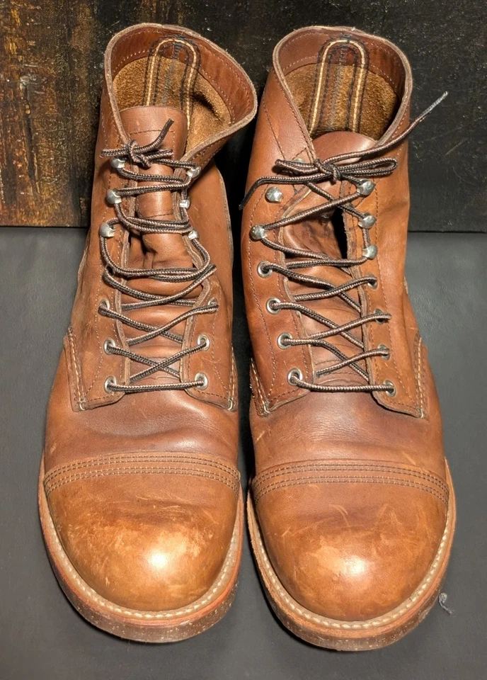 Red Wing 8111 Iron Ranger 琥珀色束带皮革踝靴 11.5 D 码 — 第 3/4 张图片