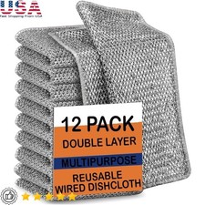 Eco-Friendly Reusable Dish Cleaning Cloths Scratch-Free Microfiber 12pcs New