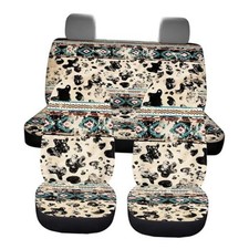 Theme Car Seat Covers Breathable Anti-Slip Auto Seat Aztec Tribal Cow