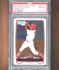 2012 Bowman Chrome - Oscar Taveras (RC) 1st Bowman Prospects #BCP102 PSA 10