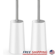 Ergonomic Toilet Brush 360  Deep Clean Durable Bristles Modern Design Holder New
