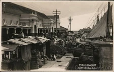 Cartagena, Colombia Public Market Original Vintage Real Photo Postcard RPPC
