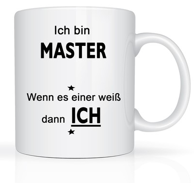 Berufs Tasse mit Master Motiv Arbeitstasse Scherztasse Tasse Weiss Geschenktasse