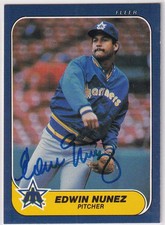 Ed Nunez 1986 Fleer (TOUGH) SIGNED CARD AUTOGRAPHED Edwin