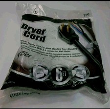 COLEMAN CABLE 6FT DRYER CORD, 10/4 SRDT 30 AMP 125/250V 7500W NEMA 14-30 New