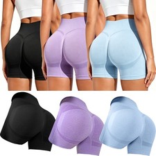 Women High Waist Scrunch Butting Yoga Shorts Workout Gym Booty Biker Short Pants