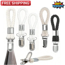 5pcs Tea Towel Hanging Clips Clip on Hooks Loops Hand Towel Hangers for Kitchen