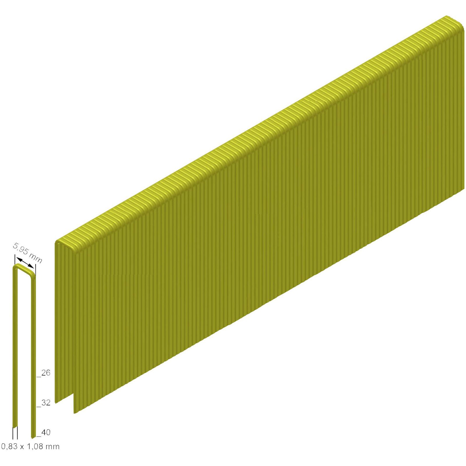 Prebena Staples Type ES 2600 Pieces 40x5.95 mm Durable