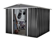 Image of Yardmaster 6x7 Metal Garden Shed Apex Anthracite Storage Lockable