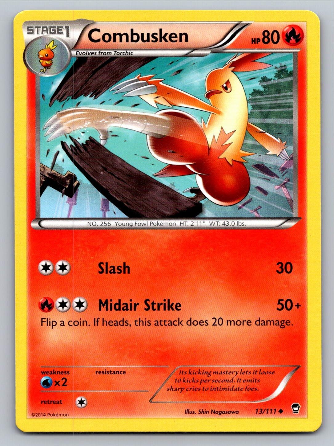 Combusken 13/111 Uncommon Furious Fists Pokemon Lightly Played