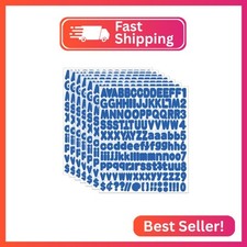 Alphabet Stickers, 1''Inch 12 Sheets Blue Letter Stickers Self-Adhesive Vinyl fo