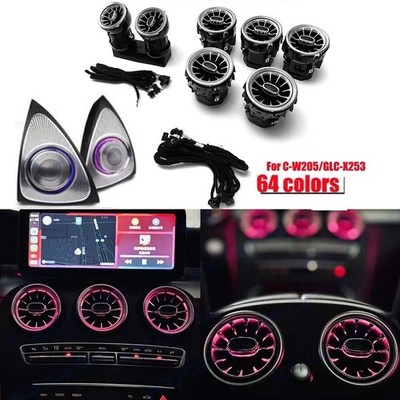 For Mercedes Benz E-Class W205 2019-2021 Ambient Light Air Vent with 3D Speakers