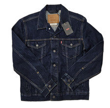 Levi's Premium Big E Denim Trucker Jacket Men's Size Small Dark Wash NEW