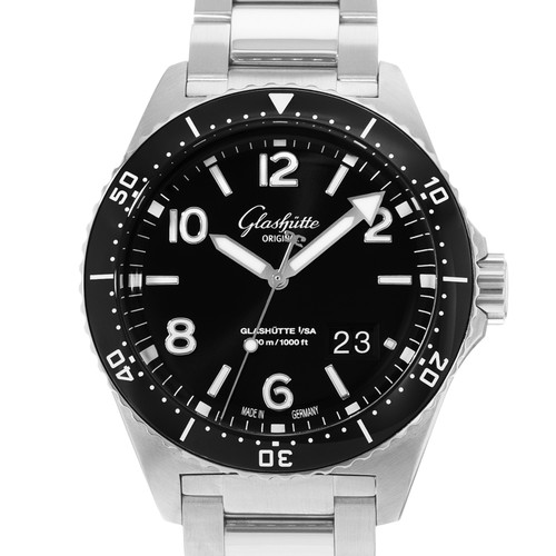 Glashutte Original SeaQ Panoramadatum 1-36-13-01-80-70 43mm Steel Watch w Papers