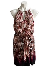 White House Black Market Women's Chevron Print Halter Dress Size M