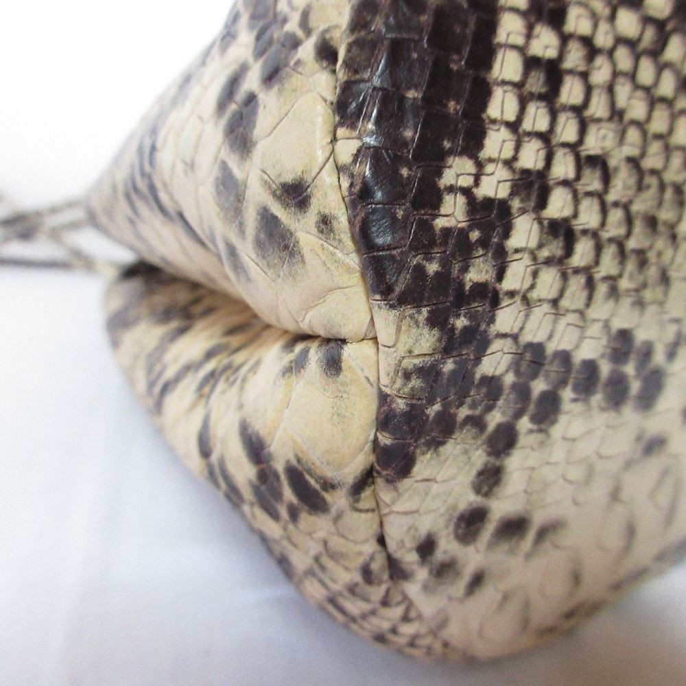 Marco Masi Python Pattern Drawstring Bag Beige La… - image 5